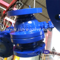 API6d Cast Body Carbon Steel Wcb 3pieces Flanged Trunnion Monté Ball Valve